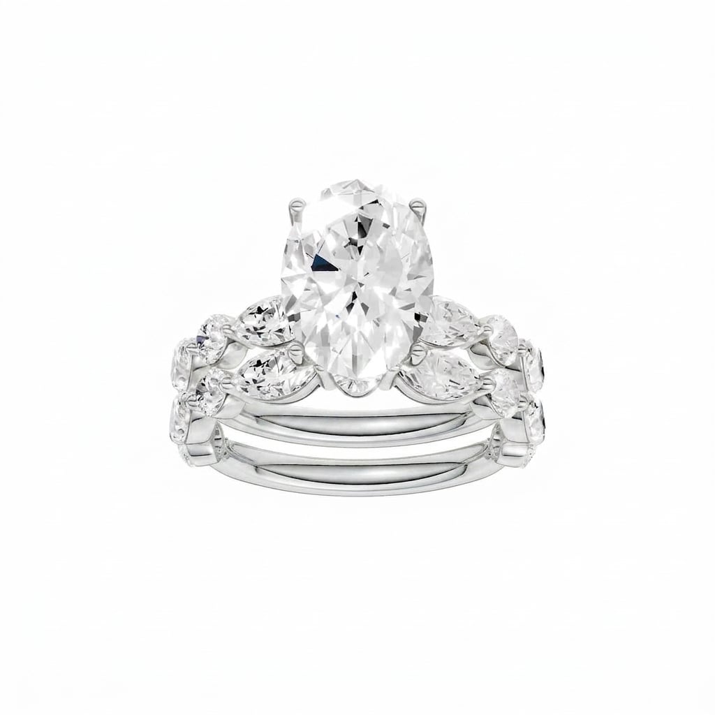 14K 6.00 CT Lab Grown Diamond Bridal Set 70928