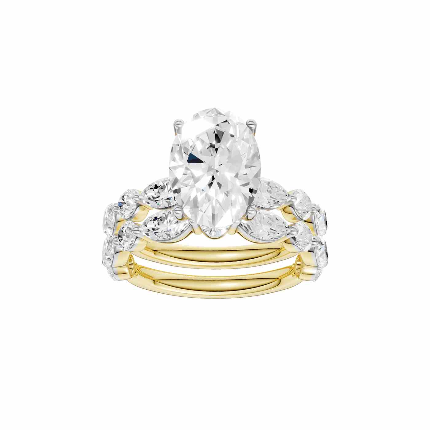 14K 6.00 CT Lab Grown Diamond Bridal Set 70929