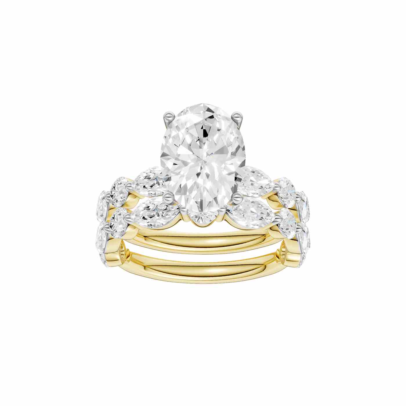 14K 5.00 CT Lab Grown Diamond Bridal Set 70958