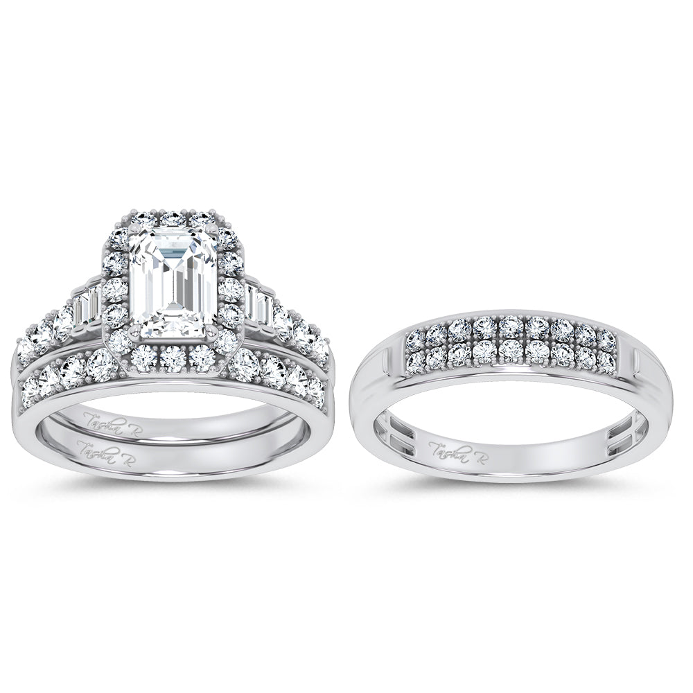 14K 3.17CT Certified Lab Grown TRIO SET 71141