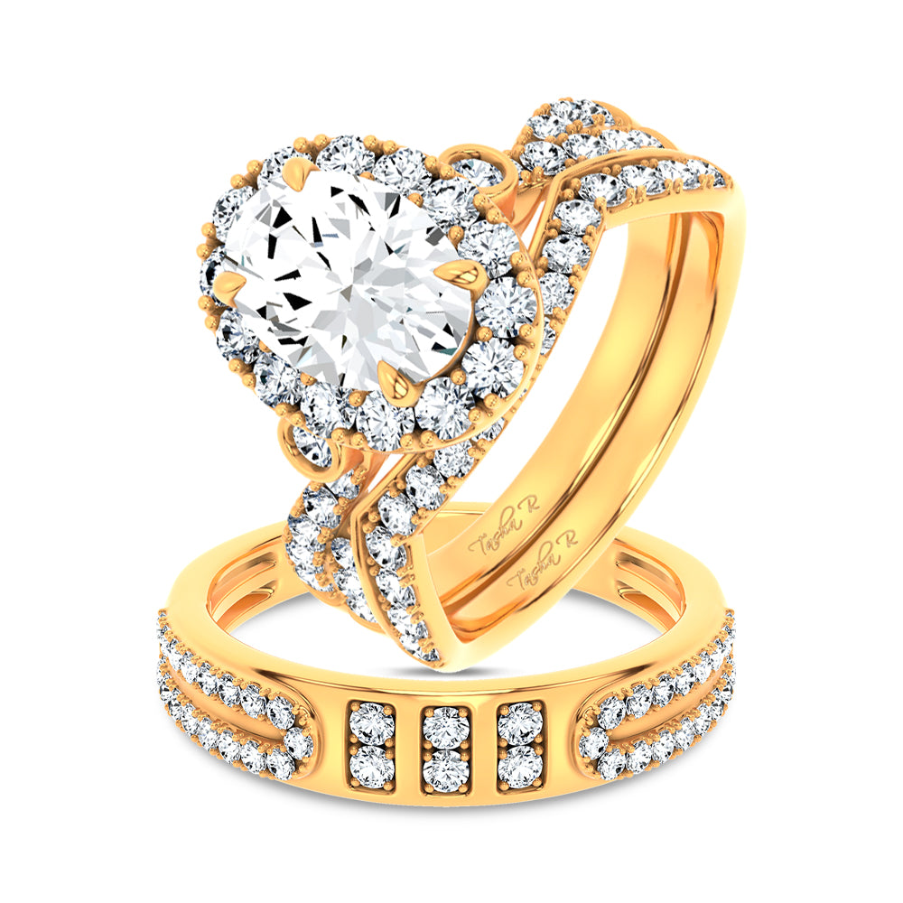14K 3.17CT Certified Lab Grown TRIO SET 71146