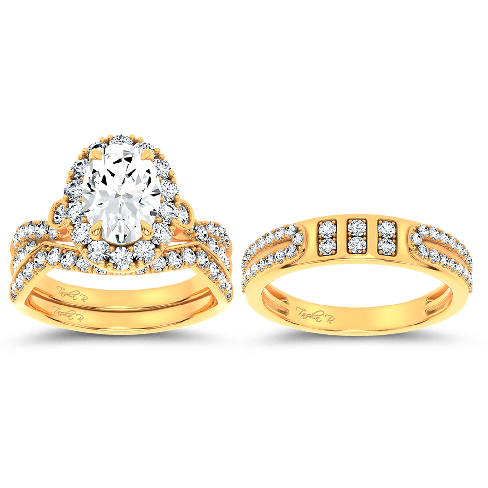 14K 3.17CT Certified Lab Grown TRIO SET 71146