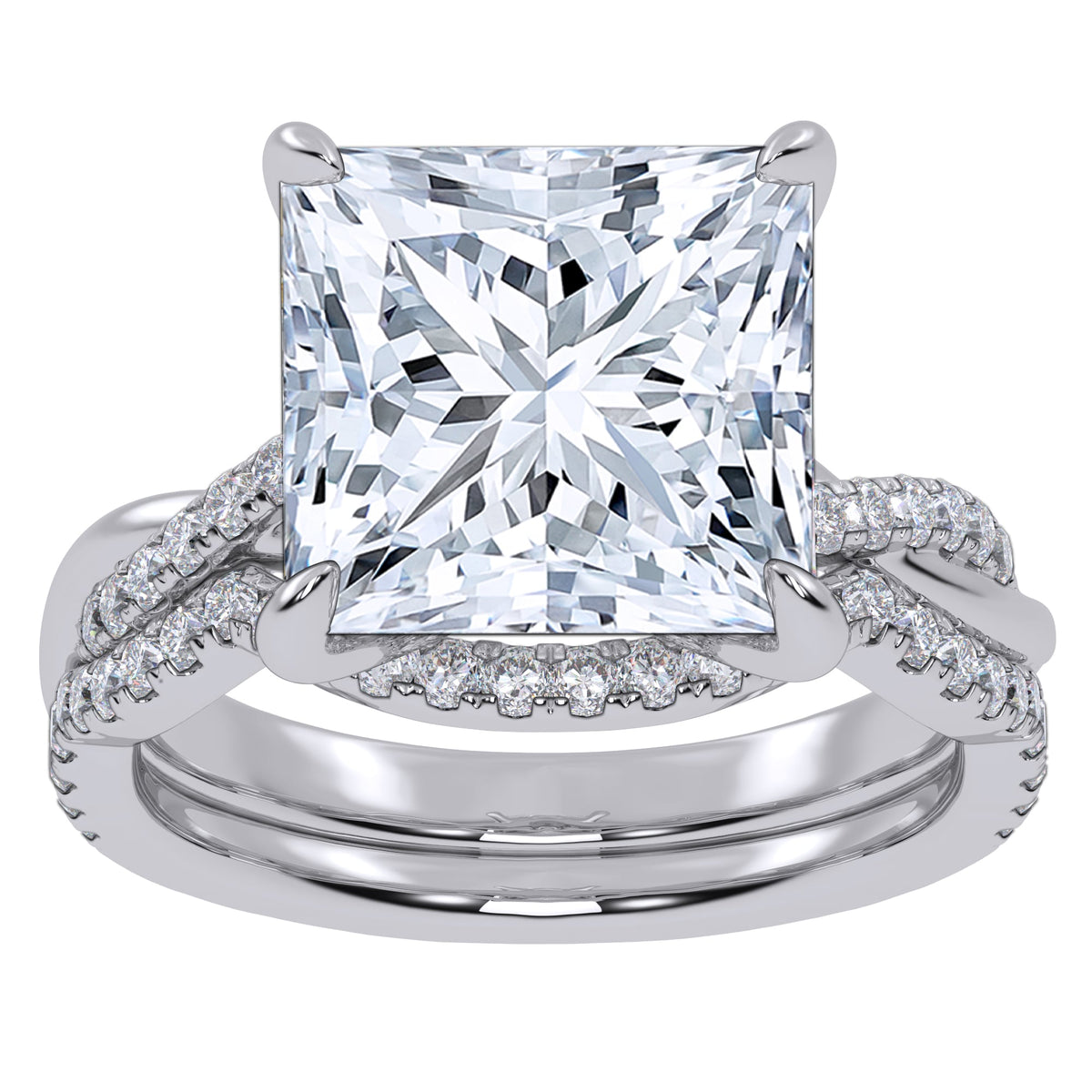 10K 4.33CT Certified Lab Grown DIAMOND BRIDAL SET 71163