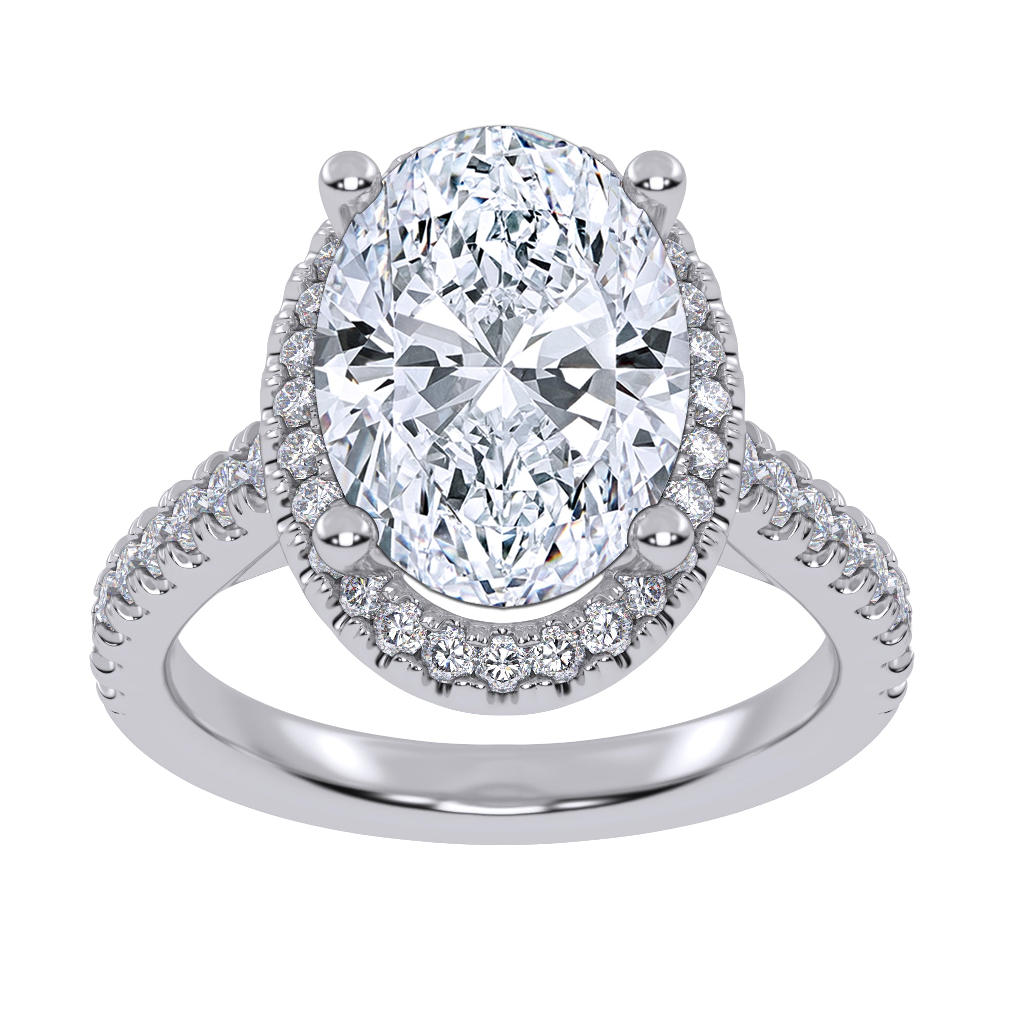 10K 4.55CT Certified Lab Grown Diamond Engagement Ring 71166