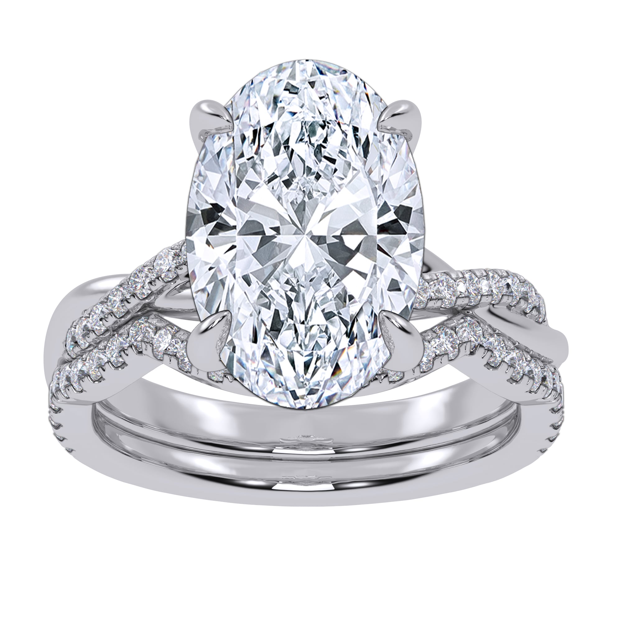 10K 4.33CT Certified Lab Grown DIAMOND BRIDAL SET 71168