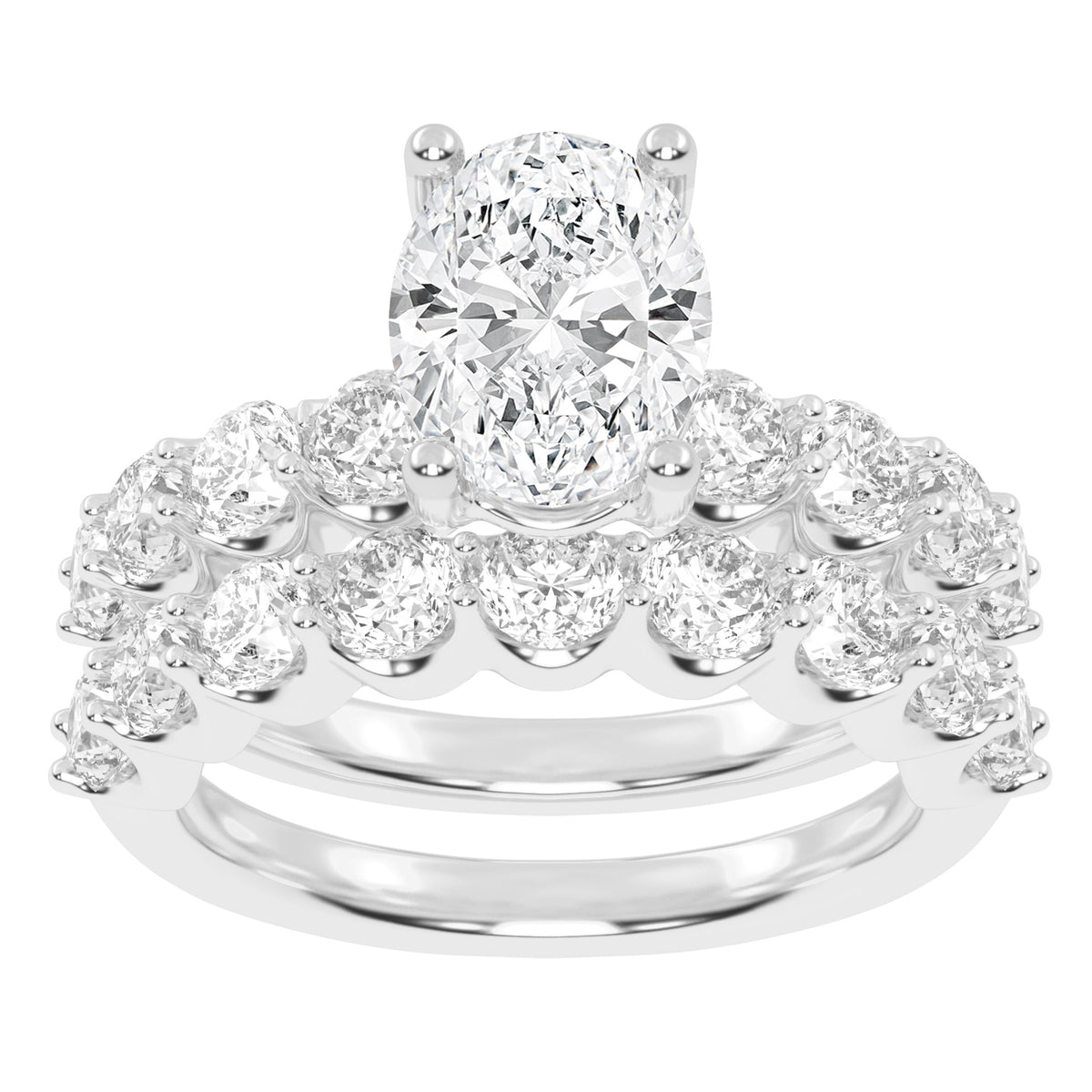 10K 6.51CT Certified Lab Grown DIAMOND BRIDAL SET 71174