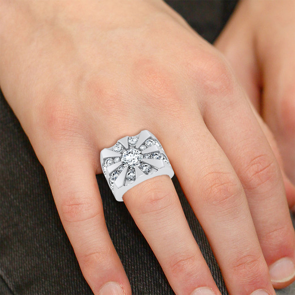 14k 7.00CT Certified Lab Grown Mens Ring 71230