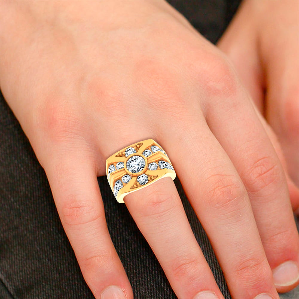 14k 4.75CT Certified Lab Grown Mens Ring 71233