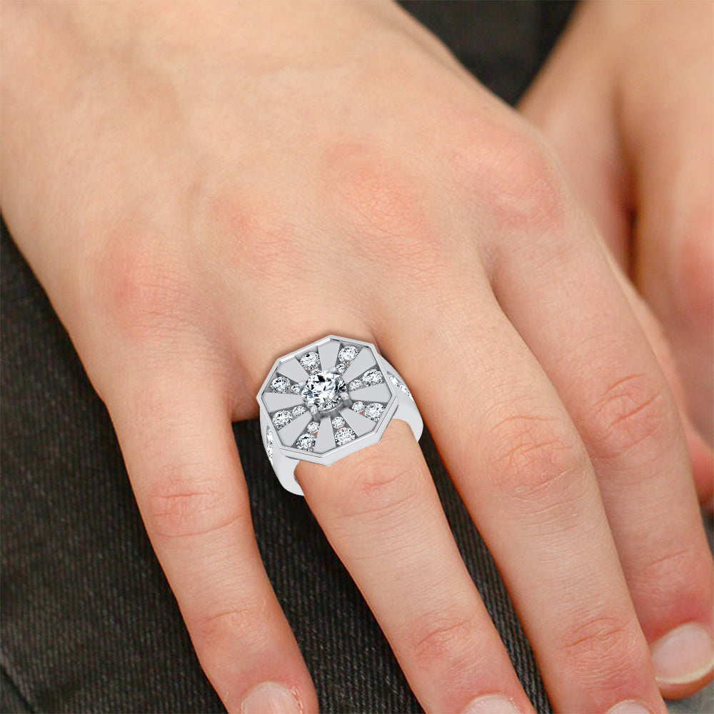 14k 3.00CT Certified Lab Grown Mens Ring 71236