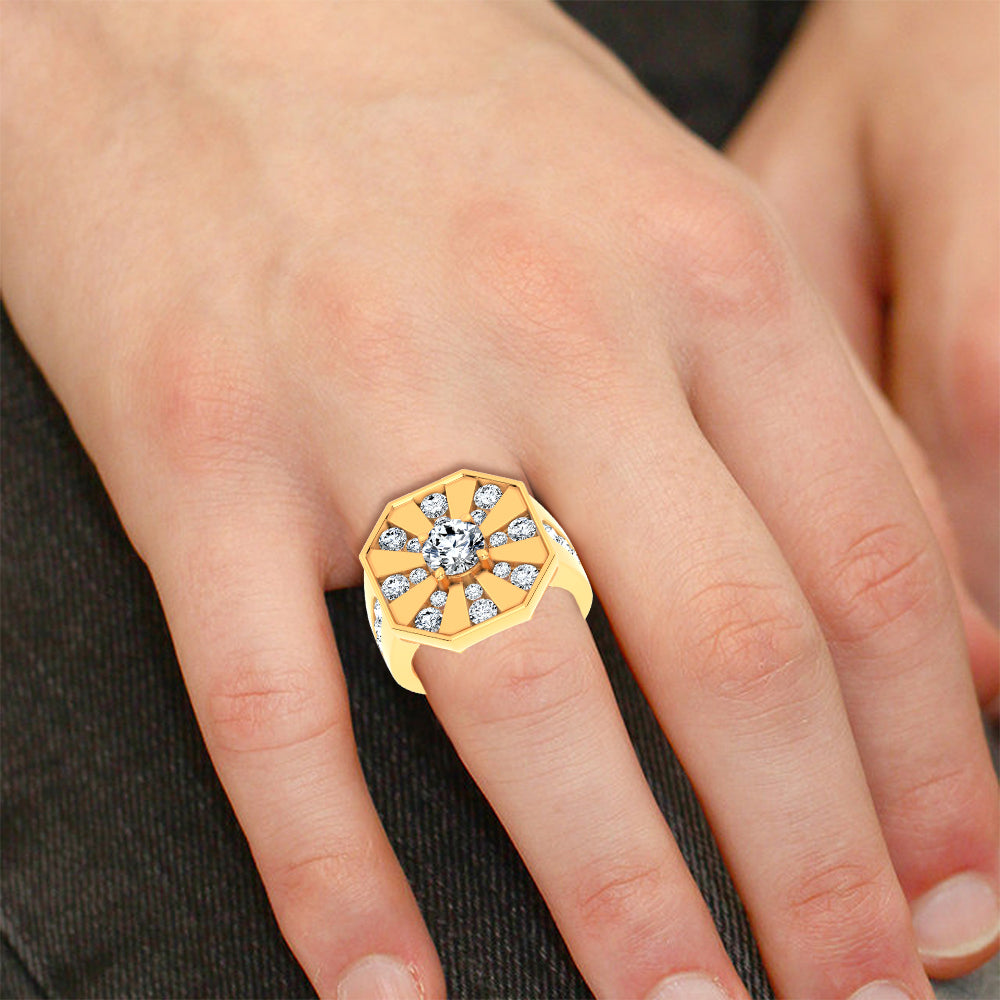14k 3.00CT Certified Lab Grown Mens Ring 71237