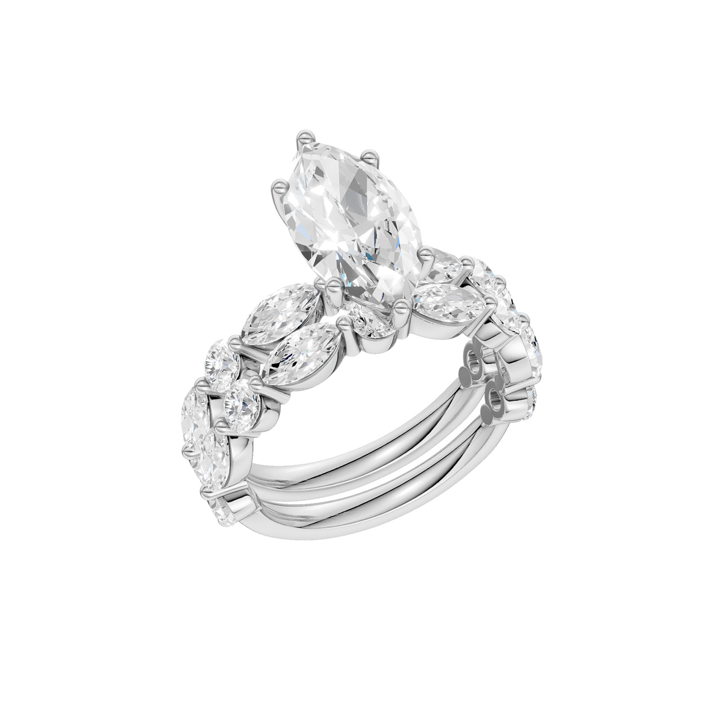 14K 4.00 CT Lab Grown Diamond Bridal Set 71414