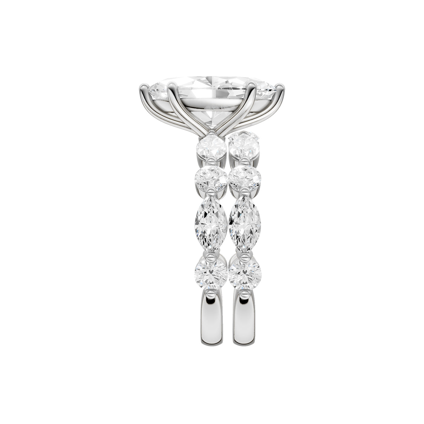 14K 4.00 CT Lab Grown Diamond Bridal Set 71414