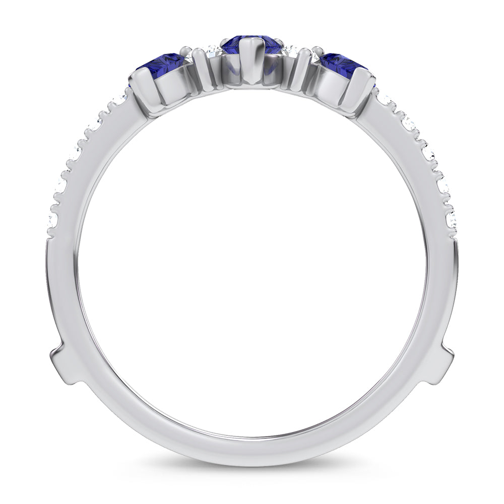 14K 1.14CT Natural SAPPHIRE RING GUARD with 0.55CT 71643