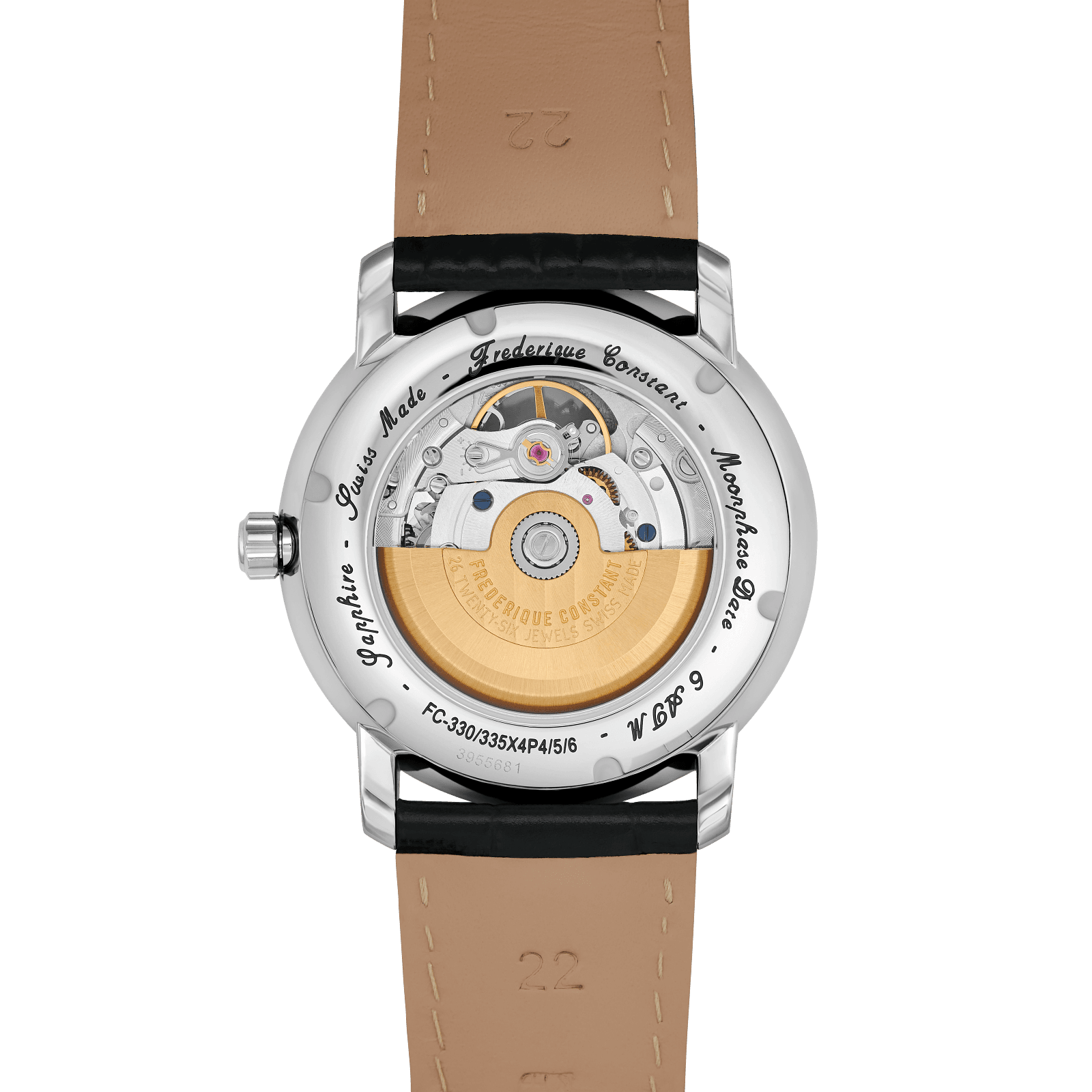 Heart Beat Moonphase Date FC-335MCGRW4P26-BL