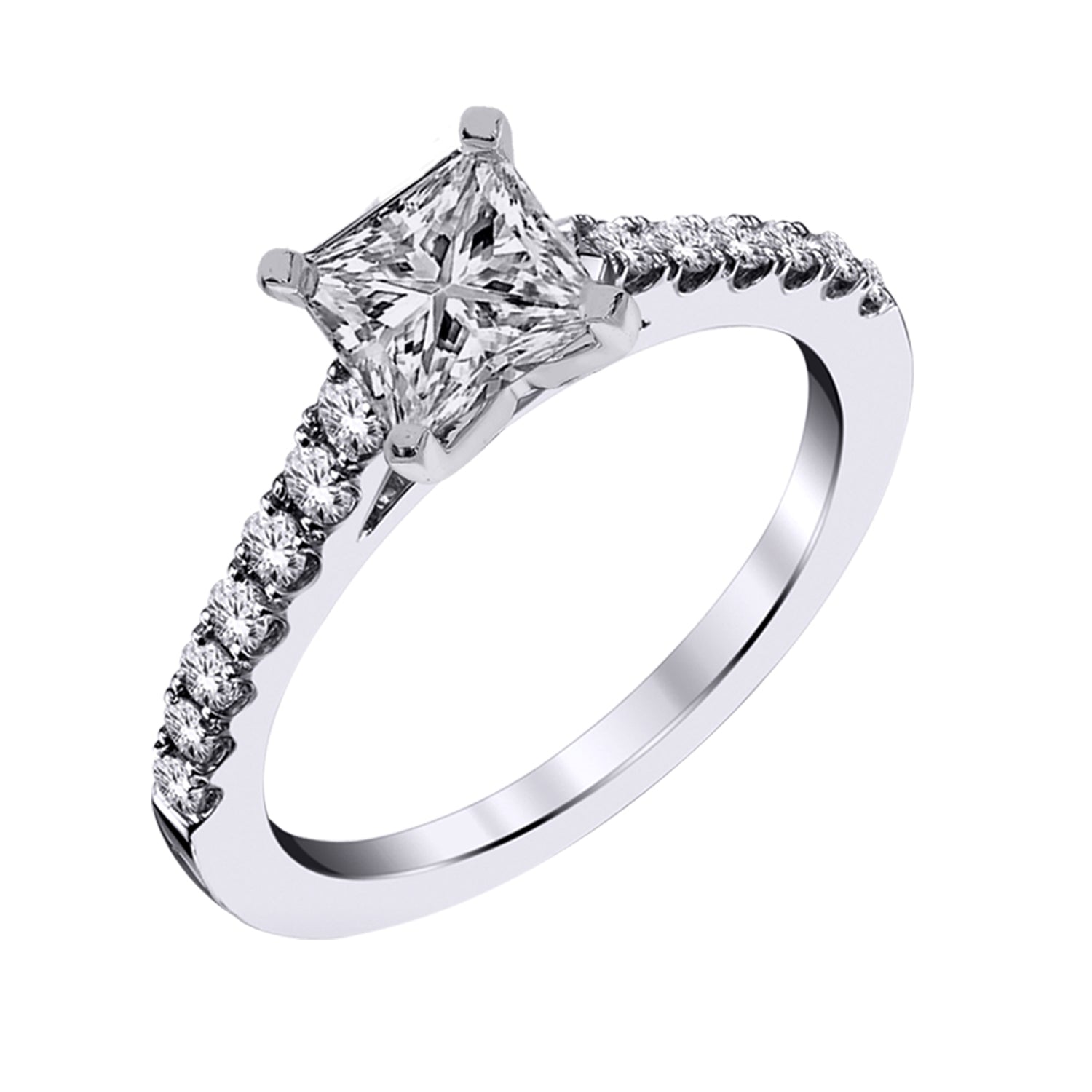 14K WHITE GOLD 1.20 CT LAB GROWN DIAMOND ENGAGEMENT RING.