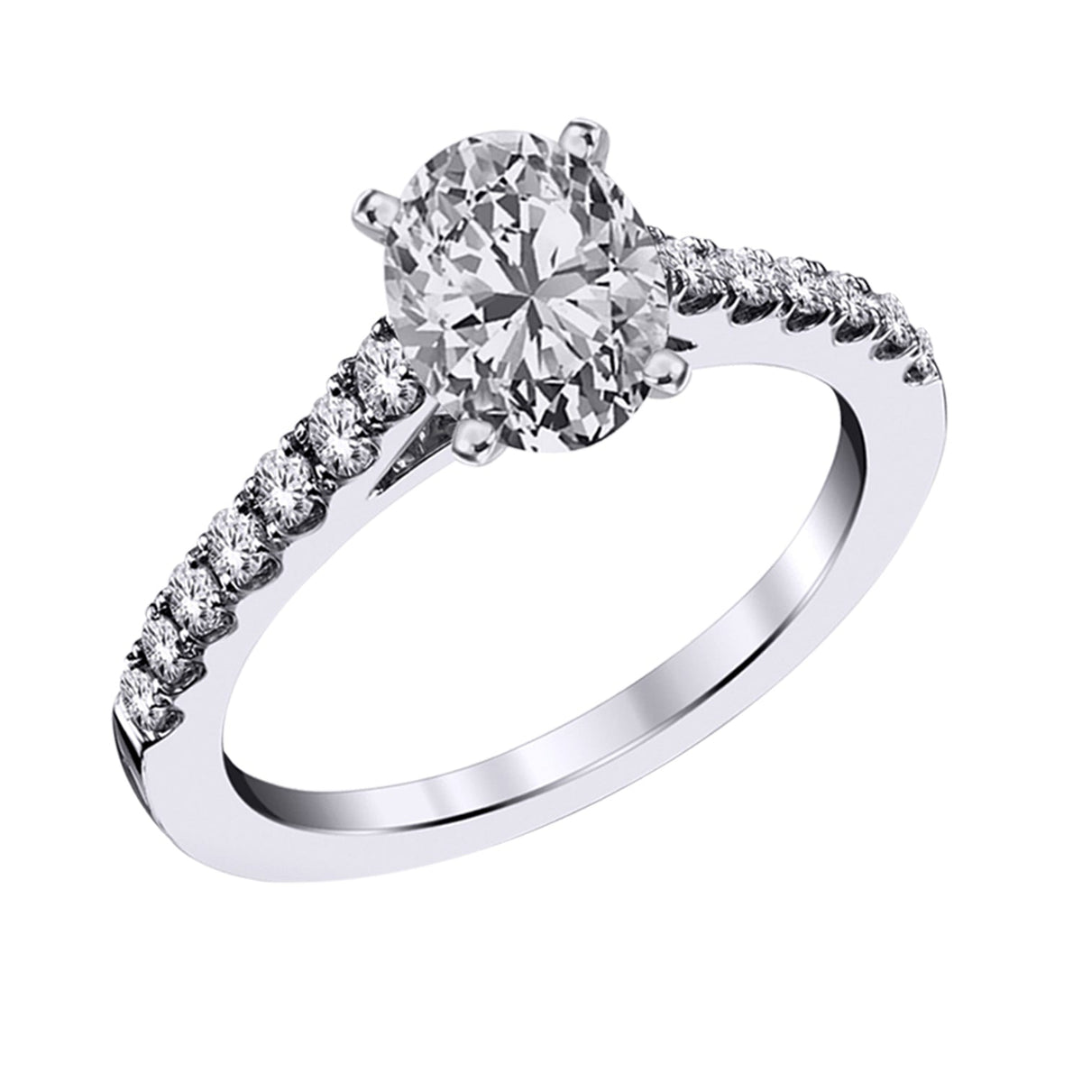 14K WHITE GOLD 1.20 CT LAB GROWN DIAMOND ENGAGEMENT RING.