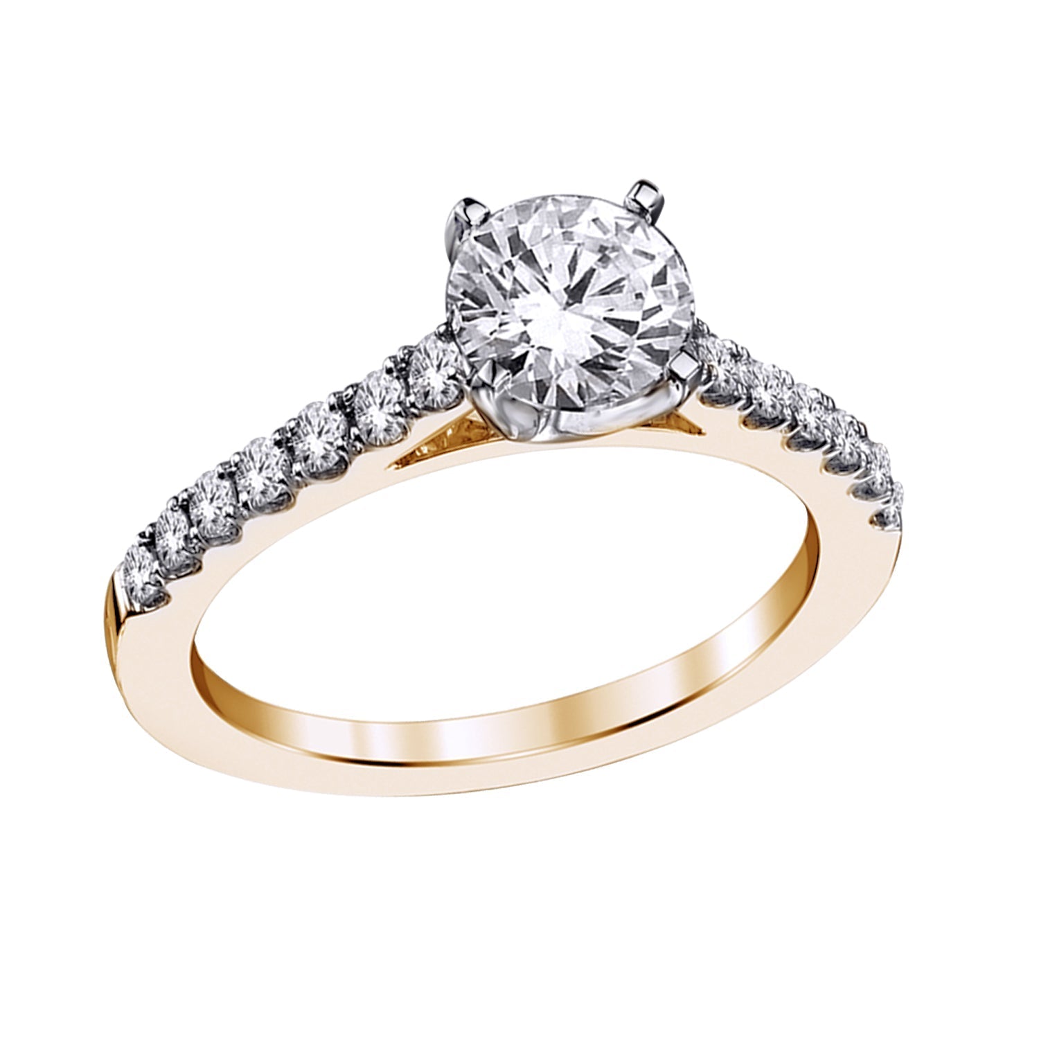14K 1.20 CT YELLOW GOLD LAB GROWN DIAMOND ENGAGEMENT RING.