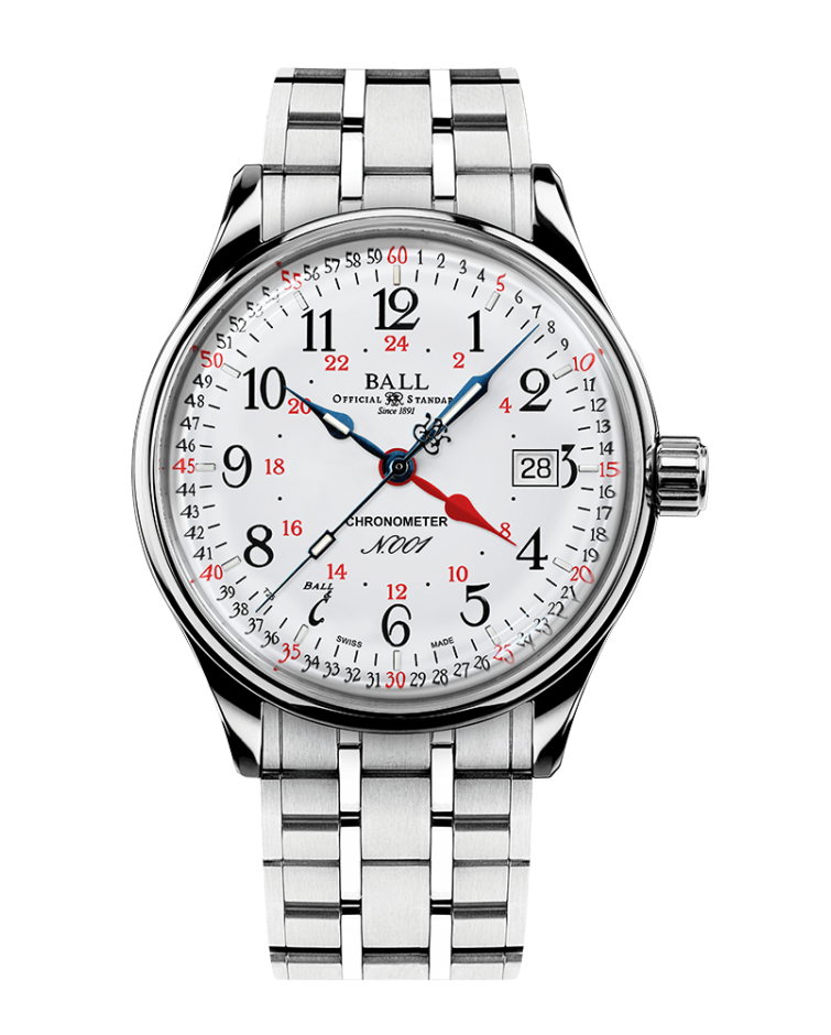 Ball Trainmaster Standard Time GMT (40mm) Watch NM3888D-S5CJ-WH