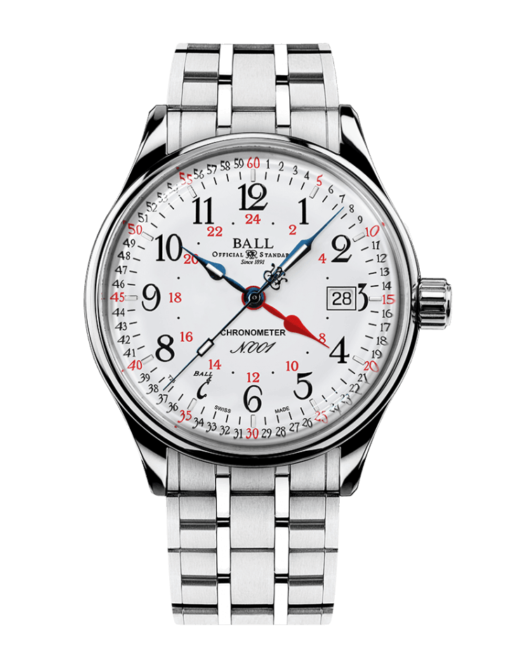 Ball Trainmaster Standard Time GMT (40mm) Watch NM3888D-S5CJ-WH
