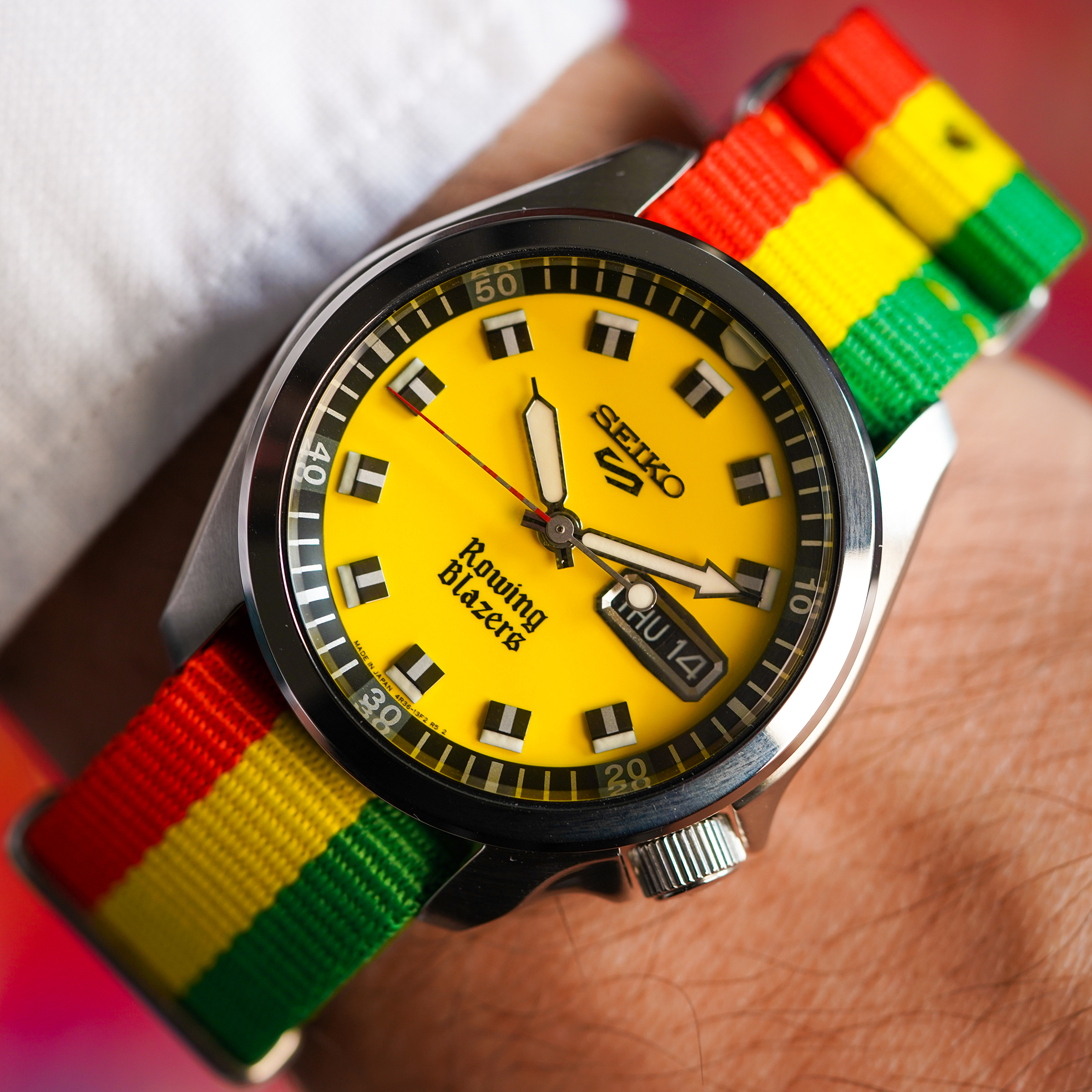 Seiko 5 Sports Rowing Blazers Collaboration Limited Edition Watch SRPJ69