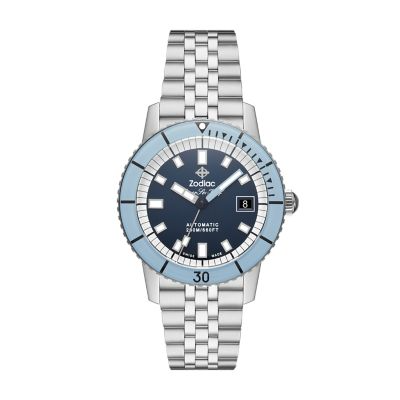 Zodiac Super Sea Wolf Compression Diver Automatic Stainless Steel Watch ZO9287