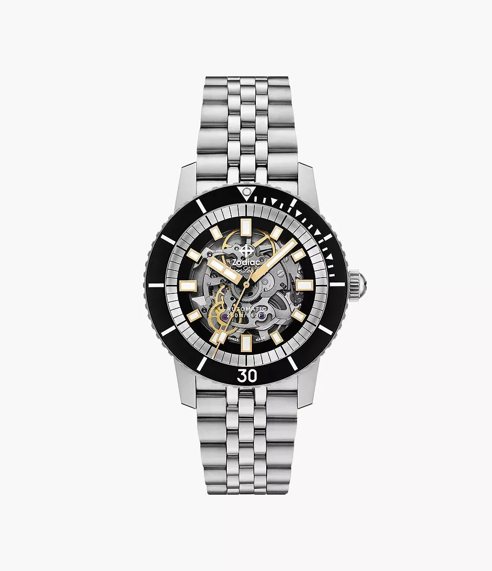Zodiac Compression Diver Stainless Steel Watch ZO9319