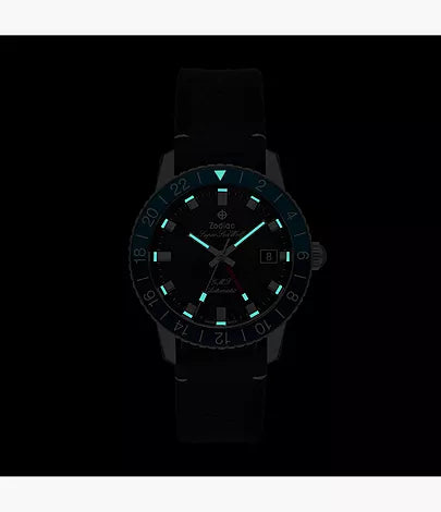 Zodiac Super Sea Wolf Swiss Automatic GMT Stainless Steel Watch ZO9413