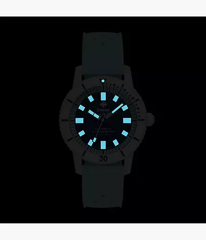 Zodiac Super Sea Wolf Ceramic Compression Diver Automatic Rubber Strap Watch ZO9590