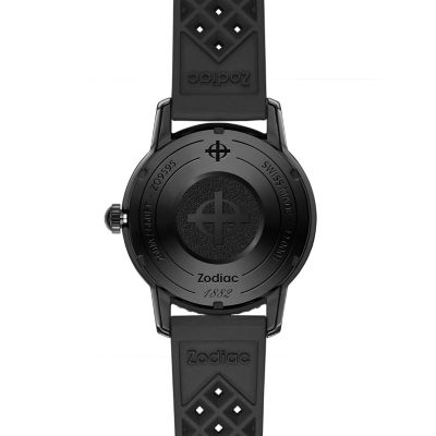 Zodiac Super Sea Wolf Ceramic Compression Diver Automatic Rubber Strap Watch ZO9595