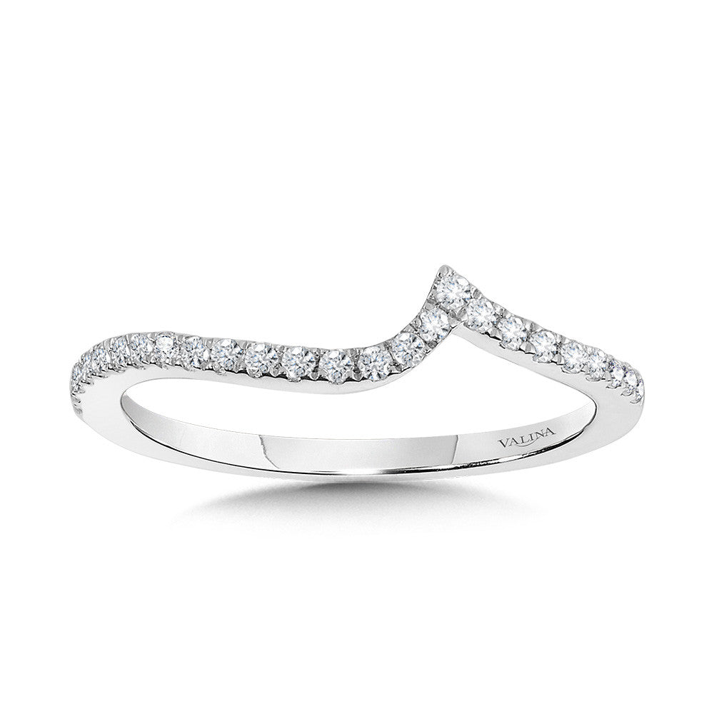 Valina Asymmetrical Curved Diamond Wedding Band R2257BW-SR