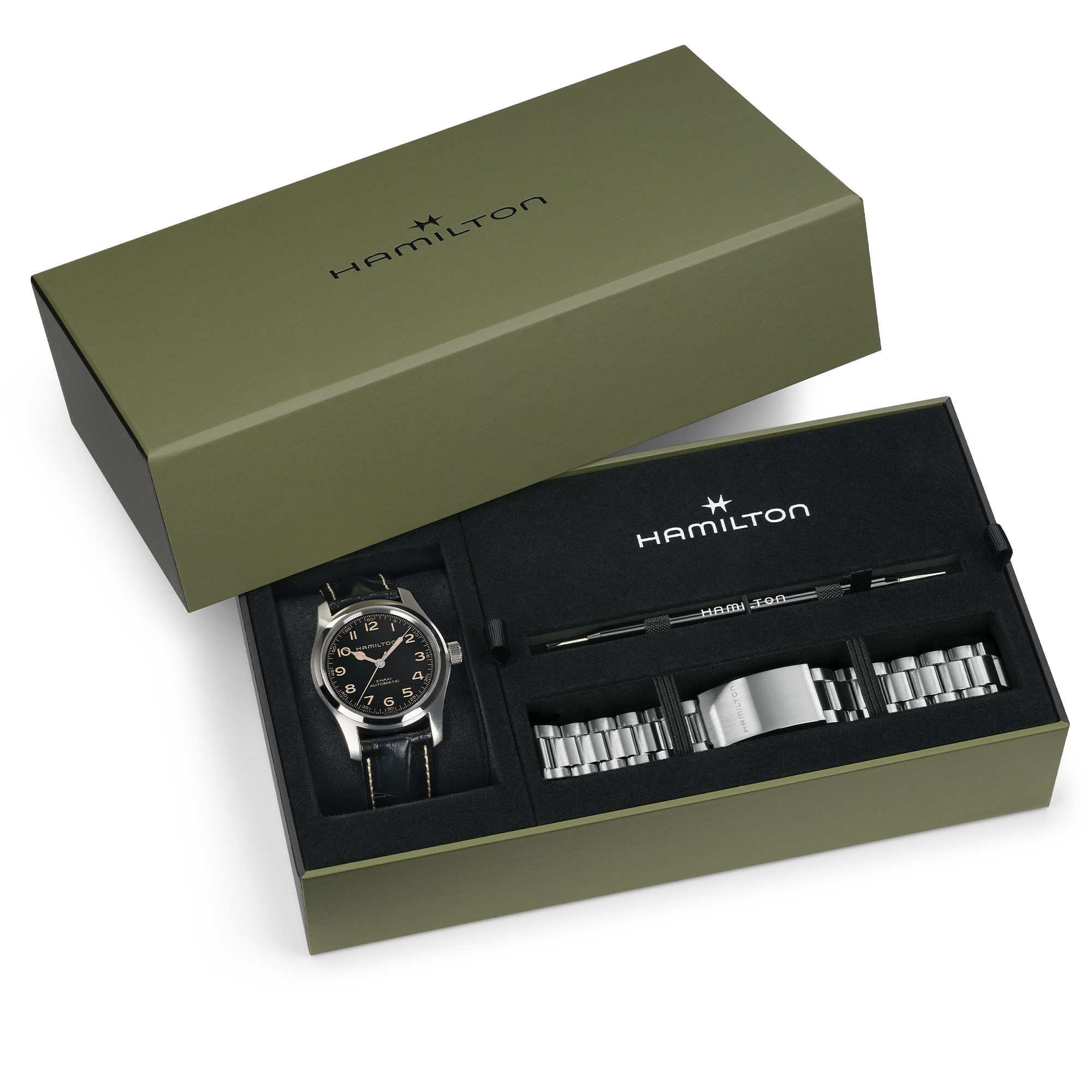 Hamilton Khaki Field Murph Auto 42mm Bracelet Bundle H70605732