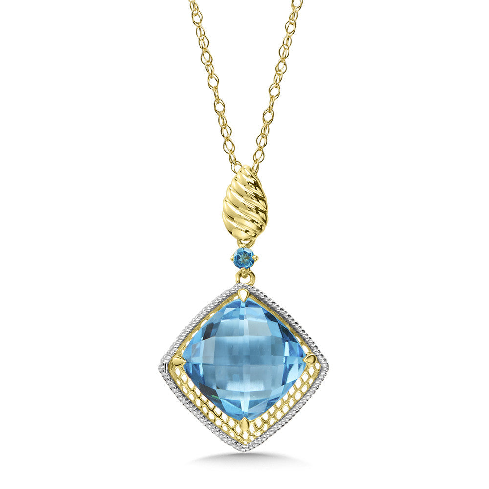 BLUE TOPAZ PENDANT IN 14K WHITE/YELLOW GOLD CGP145WY-BT