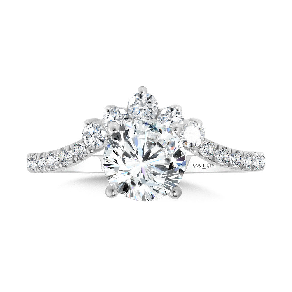 Valina Chevron-Shaped Hidden Halo Diamond Engagement Ring R2276W-SR