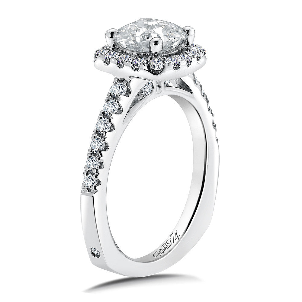HALO ENGAGEMENT RING WITH CUSHION CENTER CR746W