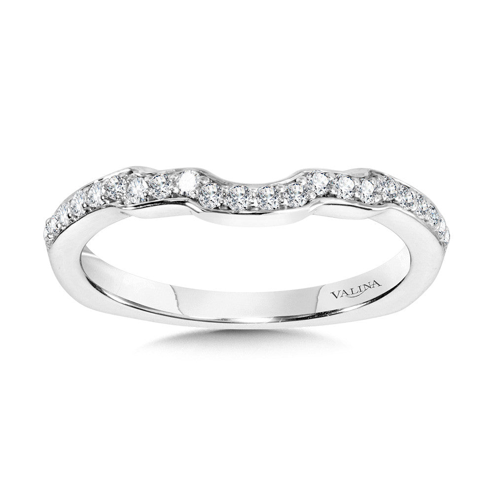 Valina Curved Channel-Set Diamond Wedding Band R2218BW