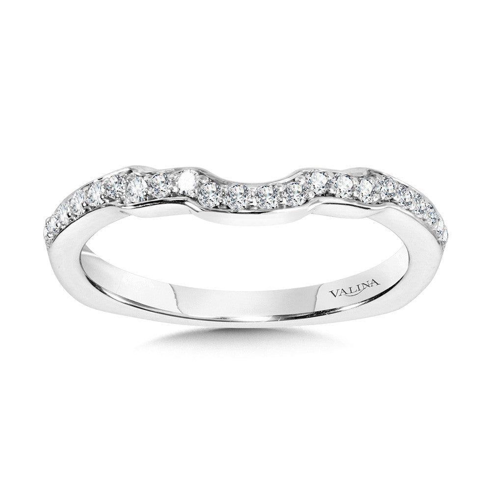Valina Curved Channel-Set Diamond Wedding Band R2218BW