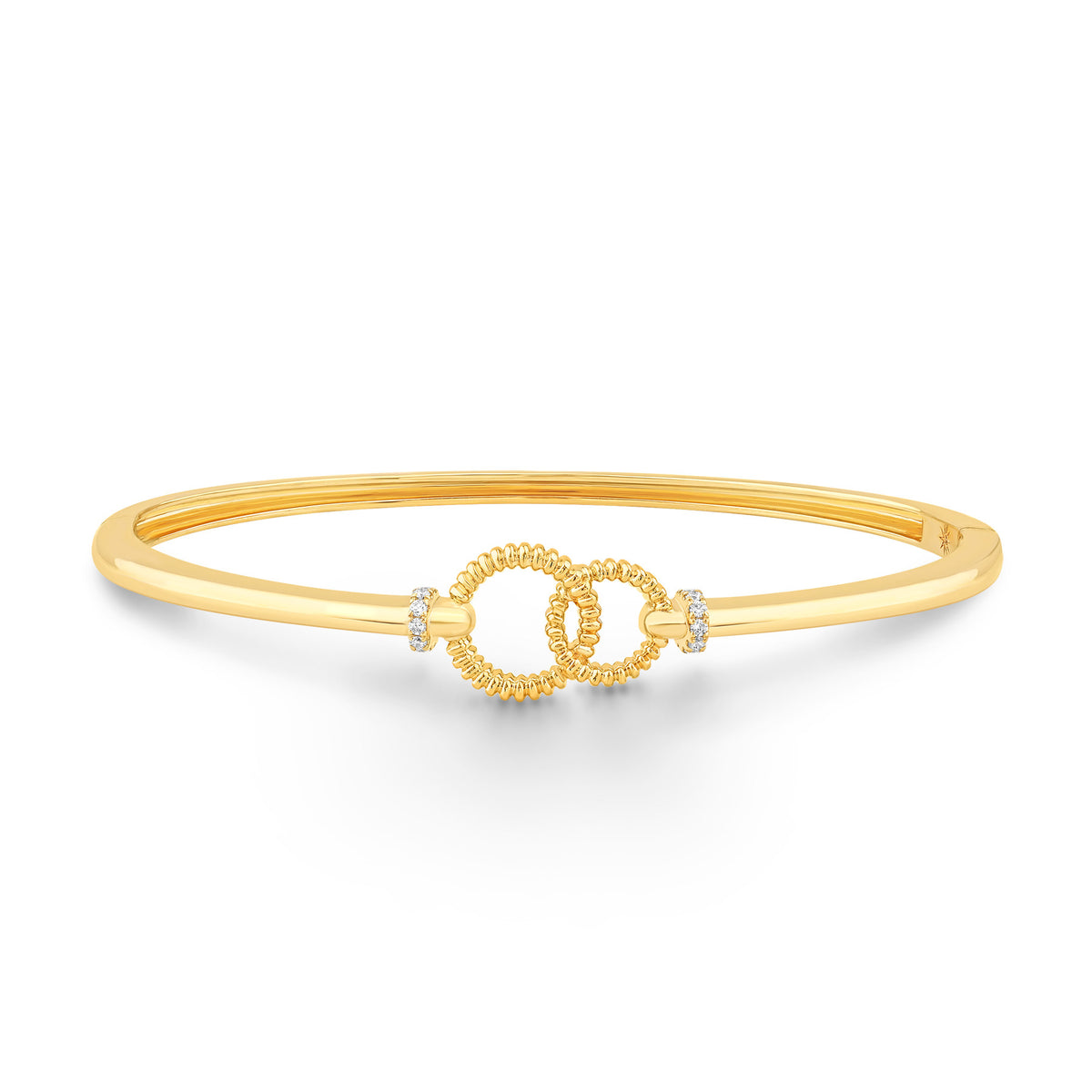 14K Gold & Diamond Interwoven Circle Bangle FB1013Y