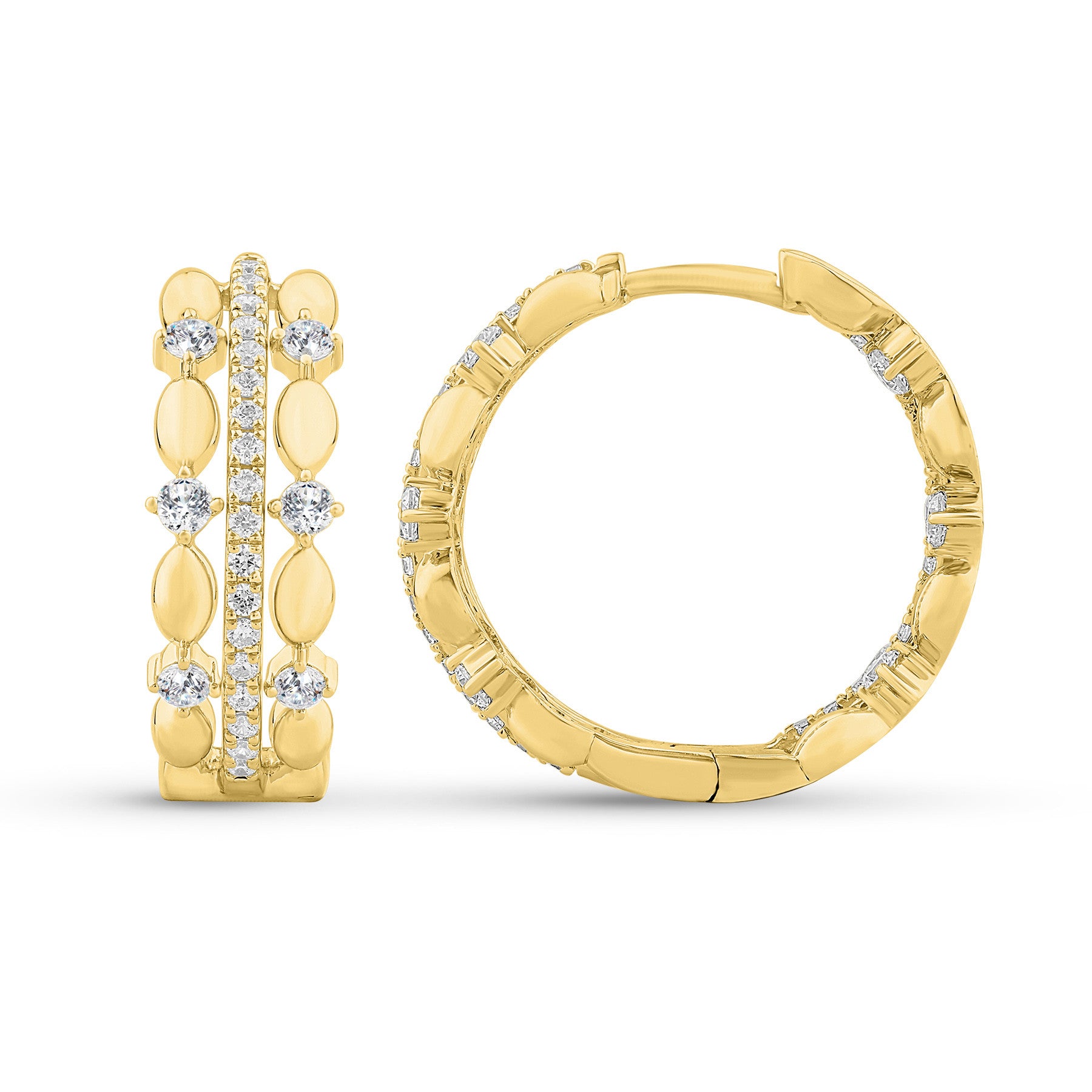 14K Gold & Diamond Odyssey Hoop Earrings FE1004Y