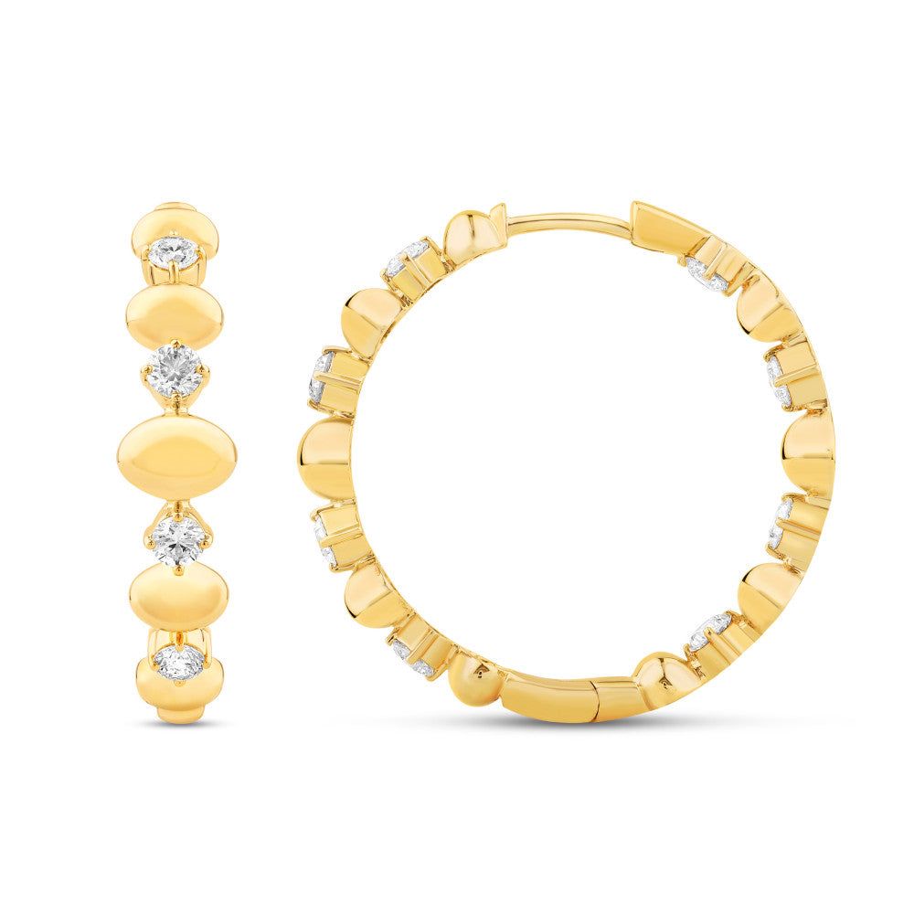14K Gold & Diamond Odyssey Hoop Earrings FE1006Y