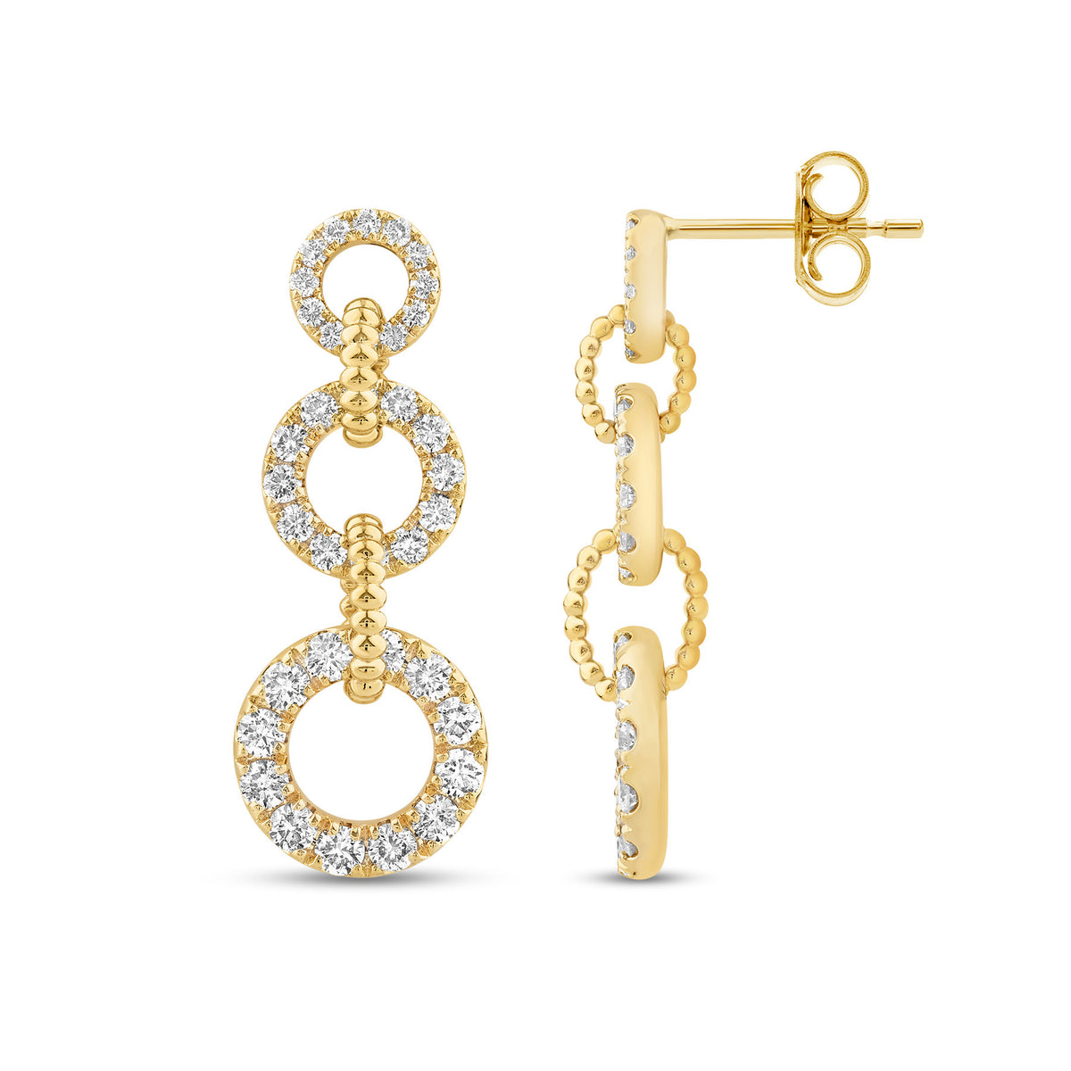 14K Gold & Diamond Drop Earrings FE1012Y