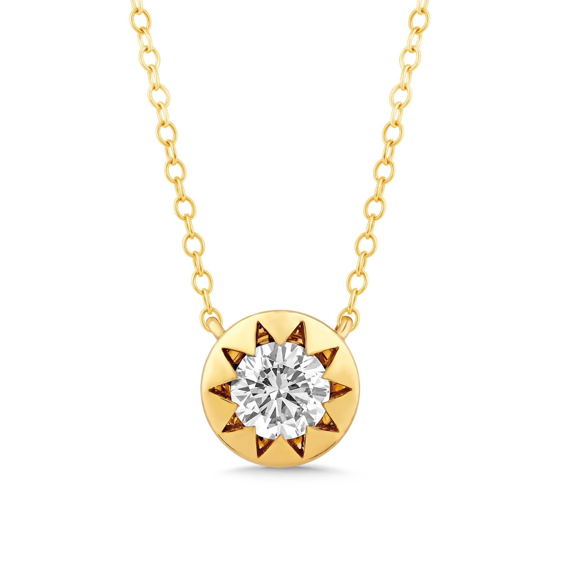14K Gold & Diamond Stellaris Solitaire Pendant FN1008Y