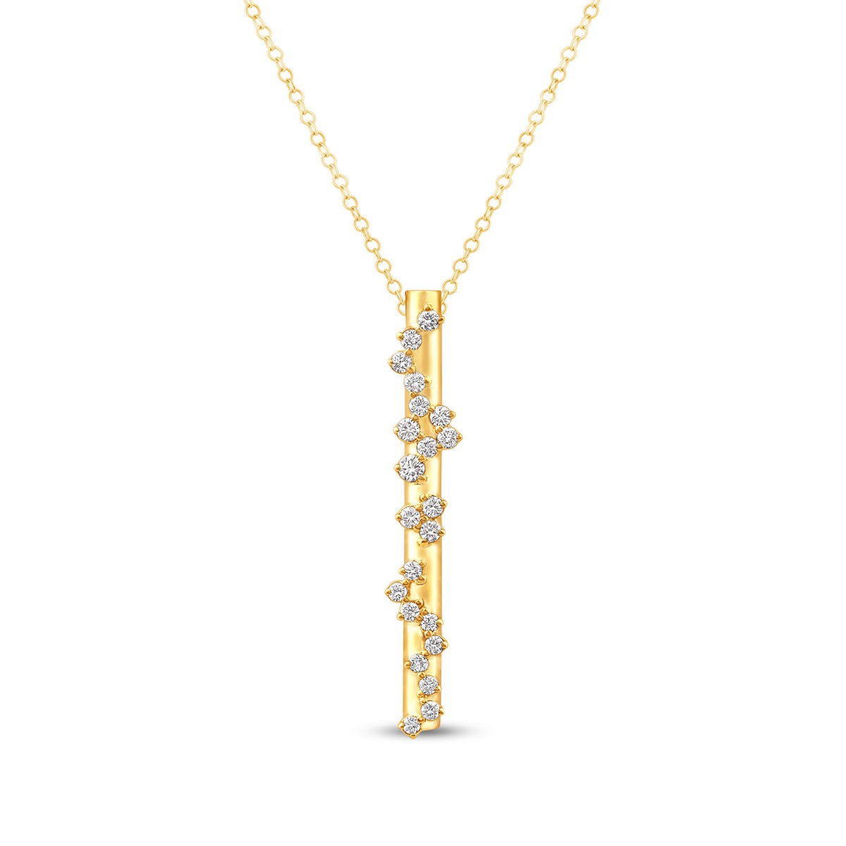 14K Gold & Diamond Druzy Bar Pendant FP1001Y