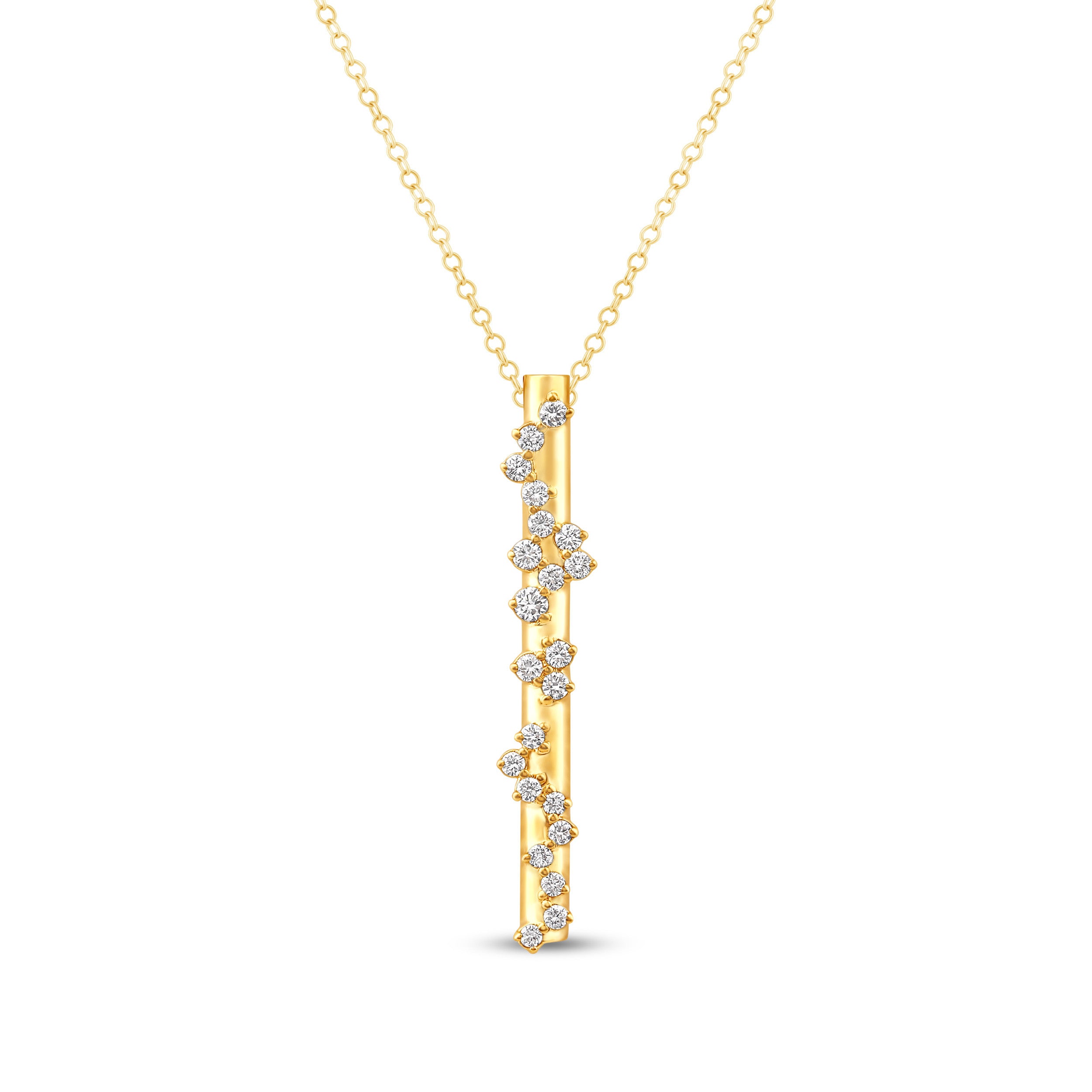 14K Gold & Diamond Druzy Bar Pendant FP1001Y
