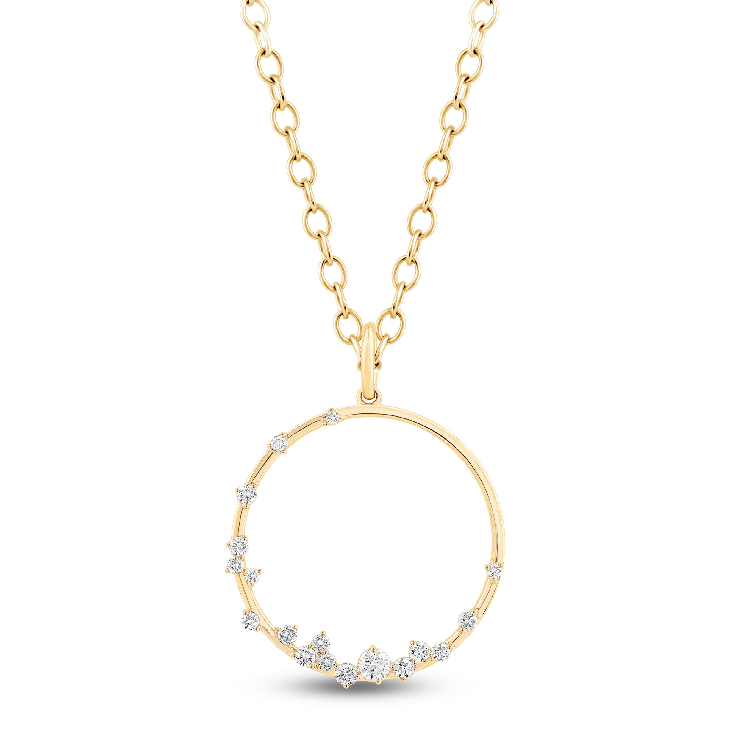 14K Gold & Diamond Druzy Circle Pendant FP1005Y