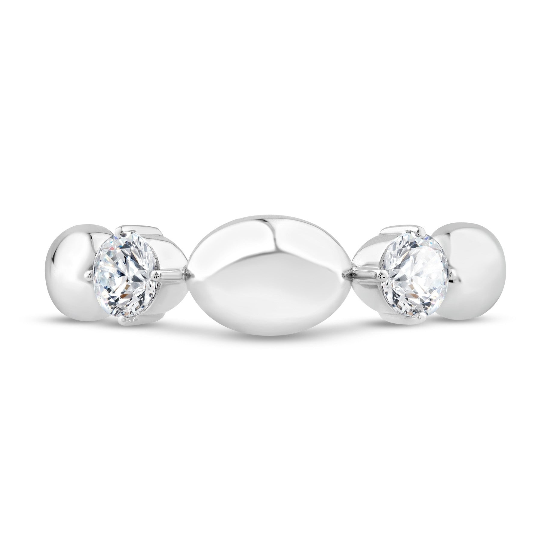 14K White Gold & Diamond Two-Stone Odyssey Ring FR1010W
