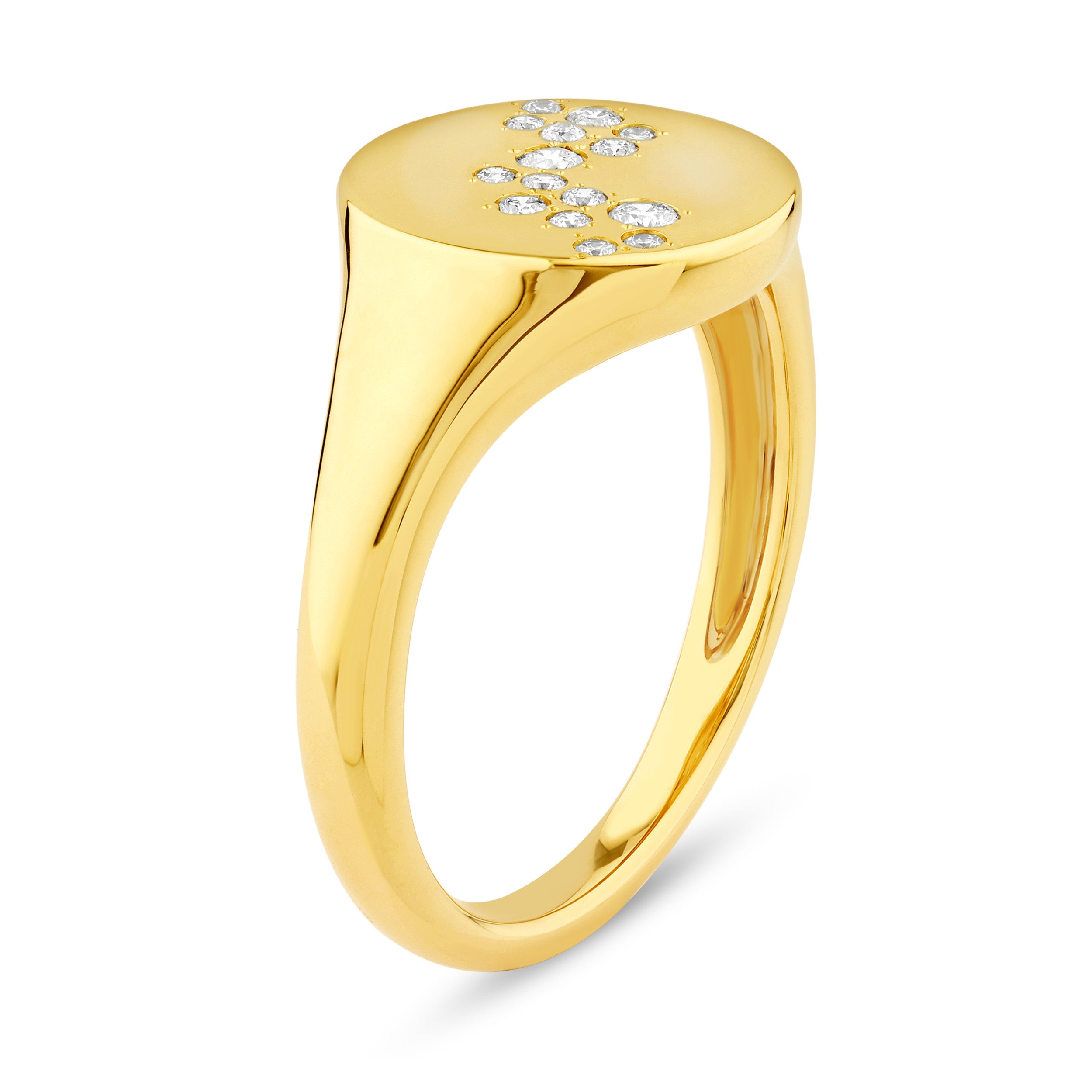 14K Gold & Diamond Druzy Signet Ring FR1012Y