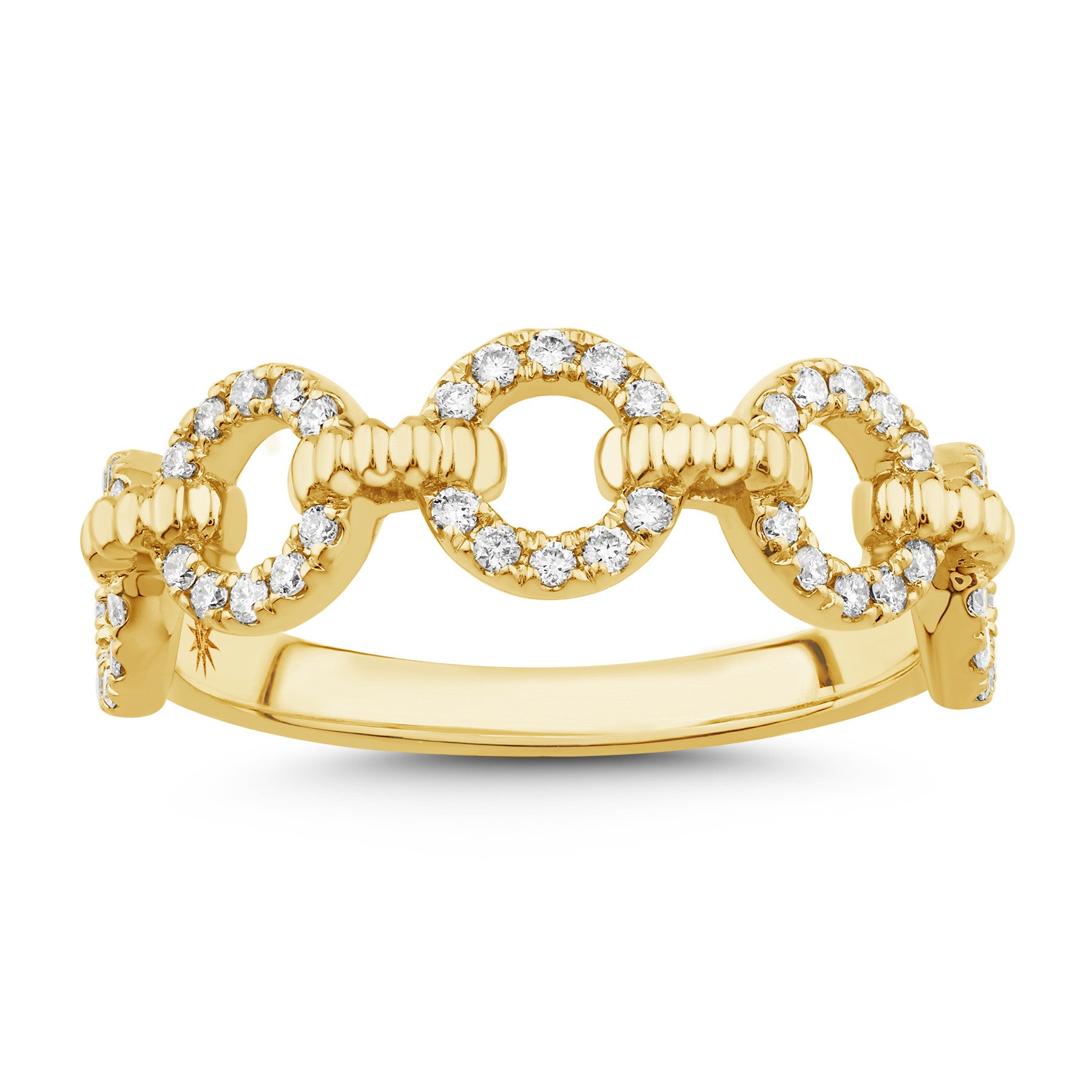 14K Gold & Diamond Link Ring FR1019Y