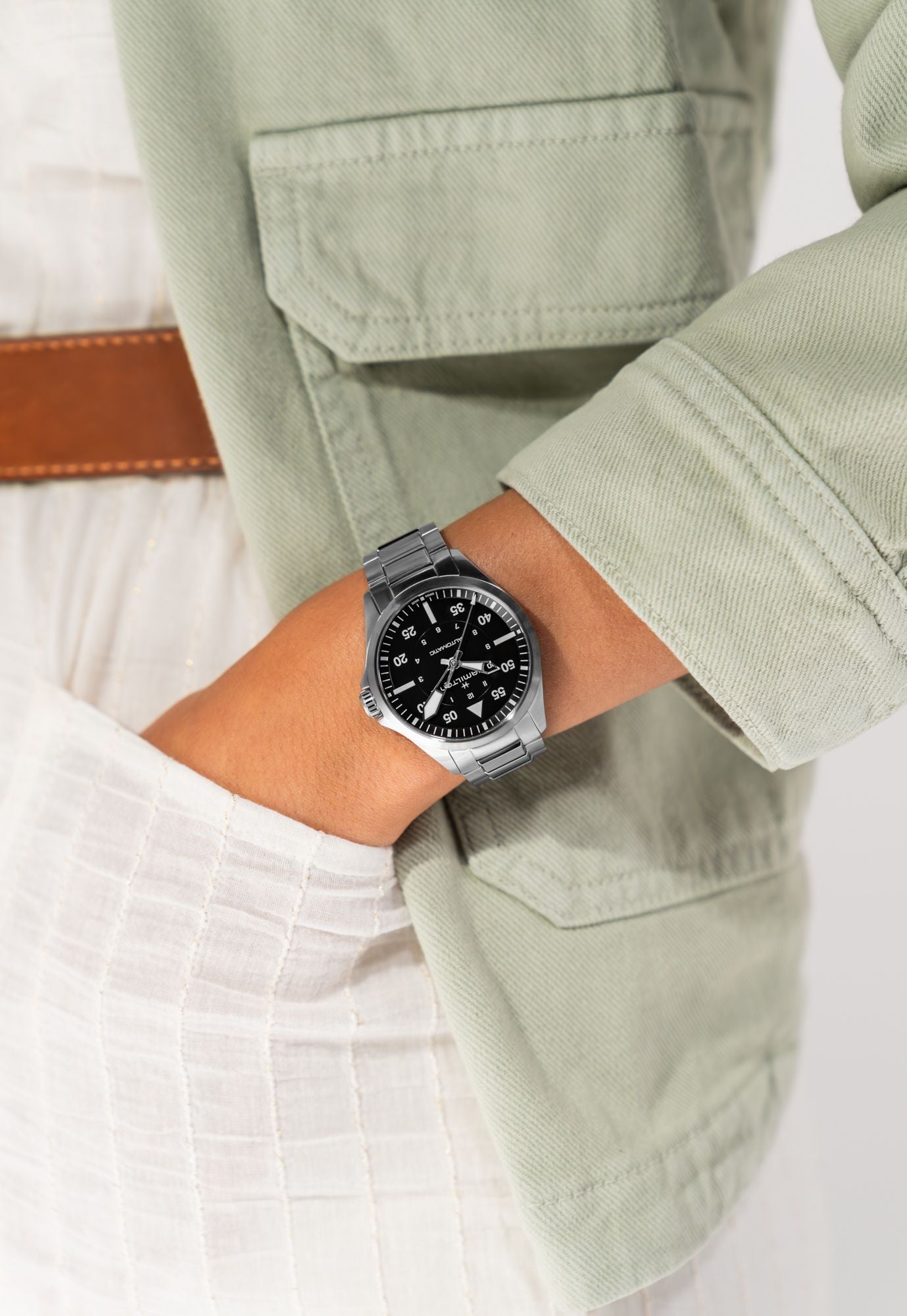 Khaki Aviation Pilot Auto 39Mm H76305130