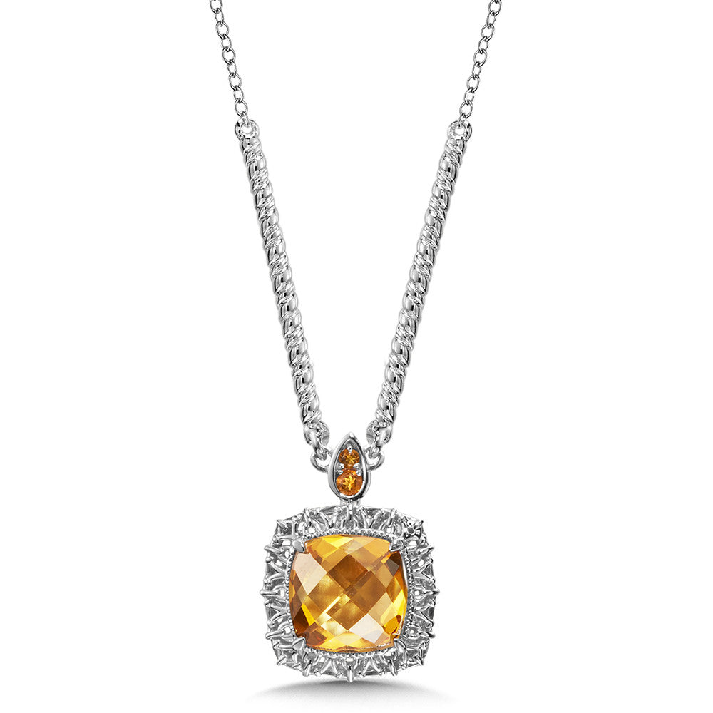 CITRINE NECKLACE IN STERLING SILVER LVN783-CT