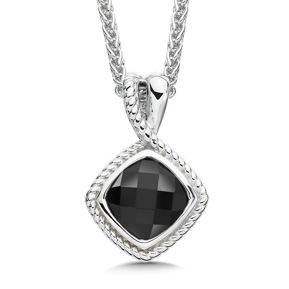 STERLING SILVER AND ONYX PENDANT LVP481-NX